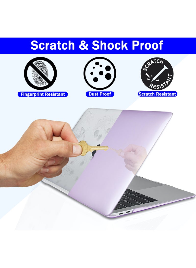 RKINC Case For MacBook Air 13 inch, 2020 2019 2018 A2337 M1 A2179 A1932, Plastic Hard Shell & Keyboard Cover & Screen Protector Compatible with MacBook Air 13 inch Retina, Transparent Purple - Image 3